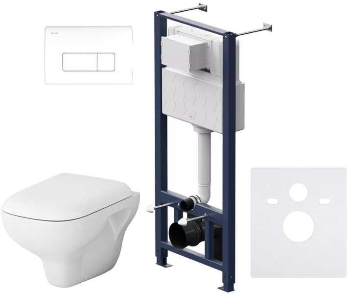 Унитаз с инсталляцией Am.Pm Like с сиденьем микролифт и клавишей IS48001.801700 (детальная фотография)