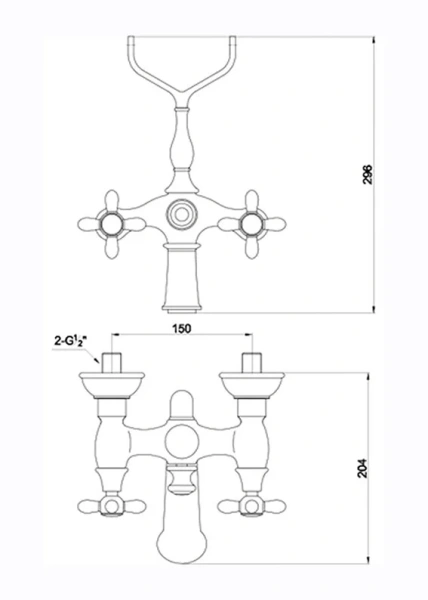 Смеситель для ванны Timo Ritz серебро 0144Y silver (детальная фотография), для ванны