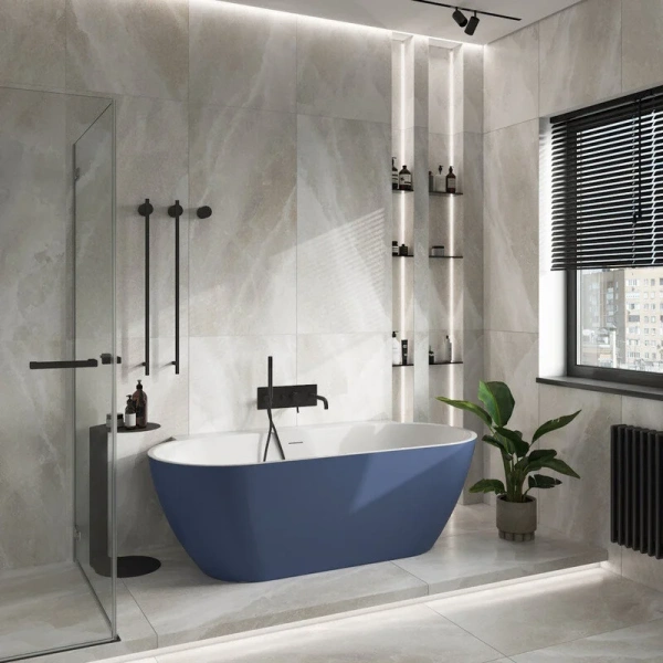 Ванна акриловая Corpa Nera Salieri CN130120, 170 х 80 см, синий матовый (детальная фотография), 170 см