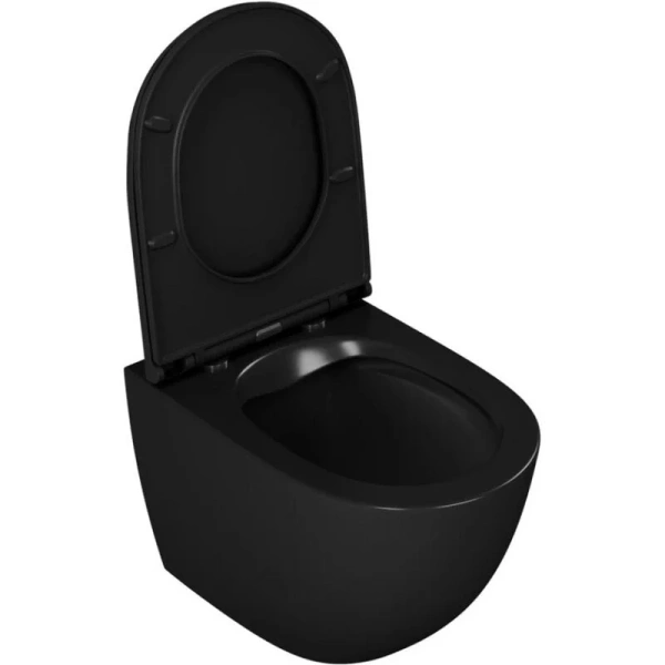 Унитаз подвесной D&K Matrix черный DT1396025 (детальная фотография), без бачка, со скрытым бачком
