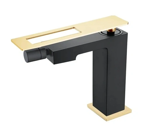 Смеситель для биде Boheme Q черный/золото - фото 3