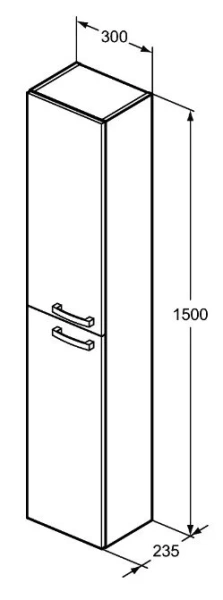 Шкаф-пенал подвесной Ideal Standard Tempo E3243 30 см с двумя дверками (детальная фотография), нет в наличии