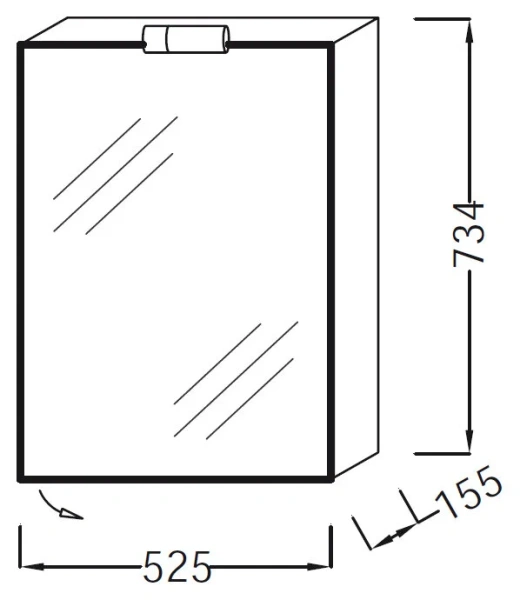 Зеркальный шкаф с подсветкой Jacob Delafon Odeon Up 52 см белый лак EB879-J5 (детальная фотография), нет в наличии