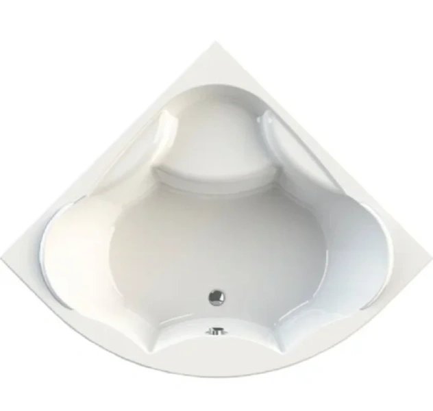 Акриловая ванна Радомир Сандра 2-89-2-0-1-221, 149 x 149 см, фронтальный экран, каркас, сифон, слив-перелив автомат в комплекте, белая (детальная фотография)