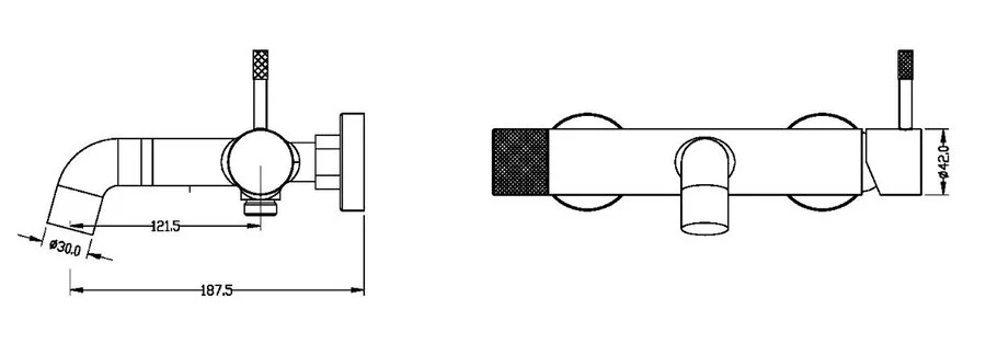 Смеситель для ванны Boheme Uno белый матовый 463-MW (детальная фотография), для ванны