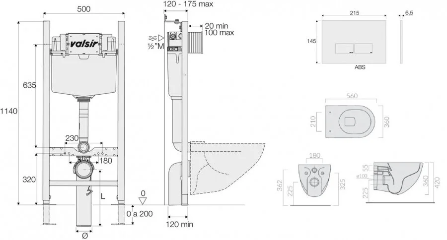 Унитаз с инсталляцией Valsir Dream кнопка хром KIT VSCR 7317 Slim P3 (детальная фотография), с инсталляцией