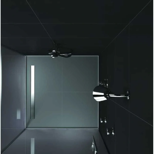 Душевой лоток BERGES B1 Keramik 117 60 см с решеткой (детальная фотография), хром, матовый хром, бронза, золото, черые