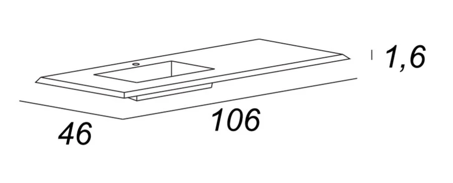 Раковина мебельная Cezares Bellagio 106 см правосторонняя 50214 (детальная фотография), нет в наличии