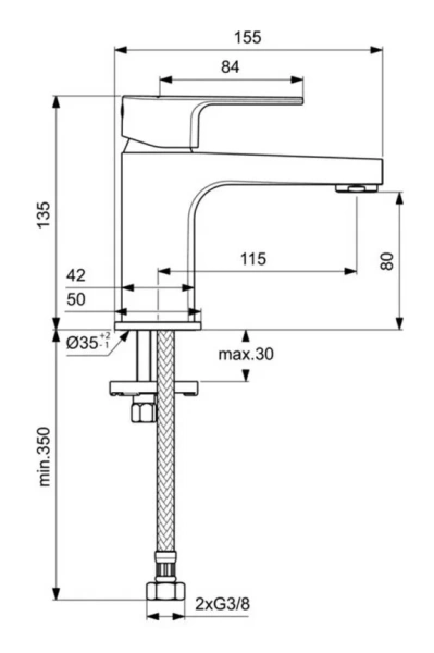 Смеситель для раковины Ideal Standard Cerafine D хром BC682AA (детальная фотография), для раковины