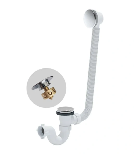 Акриловая ванна Радомир Вальс 3/4 1-01-2-1-1-345К/1-01-2-2-1-345К, 170 x 75 см, L/R, каркас, фронтально-торцевая панель, сифон, слив-перелив автомат в комплекте, белая (детальная фотография), приставные, встраиваемые