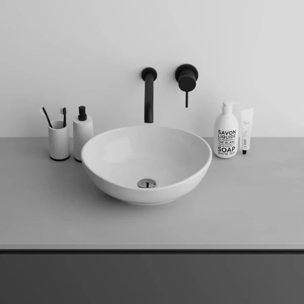 Раковина Grossman 41 см белая GR-3018 (детальная фотография), одинарные, с антигрязевым покрытием