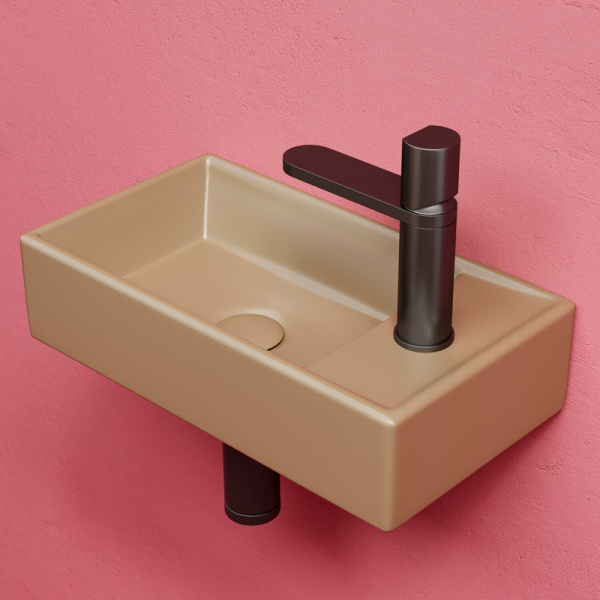 Раковина Ceramica Nova Element 40 см чаша слева капучино CN6051LMC (детальная фотография), прямоугольной формы