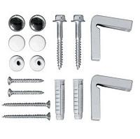 Комплект горизонтальных крепежей для унитаза/биде Simas с колпачками цвета хром и белый