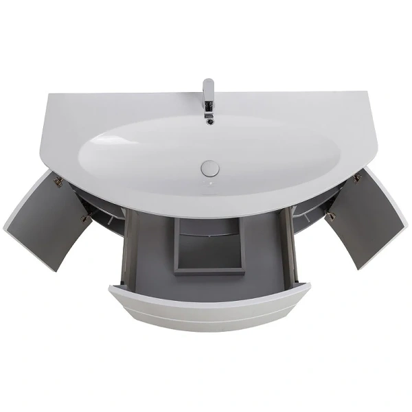 Тумба под раковину подвесная Cezares Eden 121 см Bianco lucido 54861 (детальная фотография), комплект (набор)