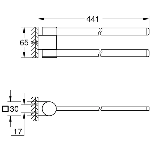 Полотенцедержатель Grohe Selection фантомный черный 41219KF0 (детальная фотография), современные, hi-tech