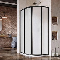 Душевой уголок Ravak Supernova 80x80 см профиль черный, матовый полистирол