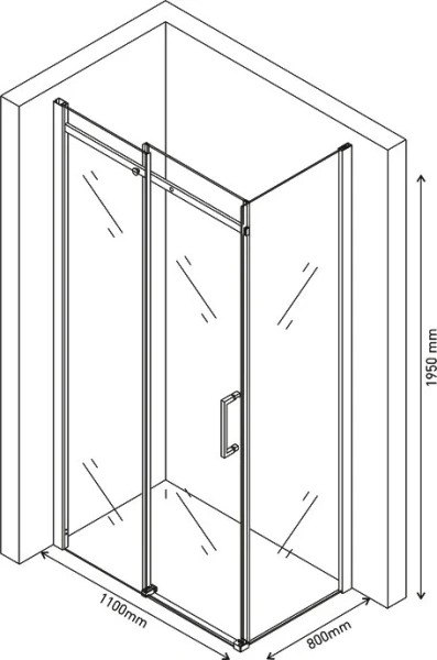 Душевой уголок BERGES Melita 110x80 см стекло прозрачное 061016 (детальная фотография), современные, hi-tech