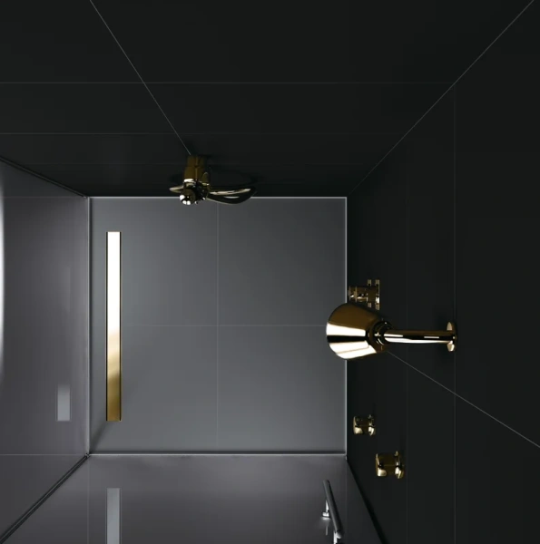 Душевой лоток BERGES B1 Keramik 80 см золото 092019 (детальная фотография), для монтажа в пол