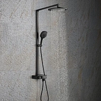 Душевая стойка Black&White Universe черная матовая