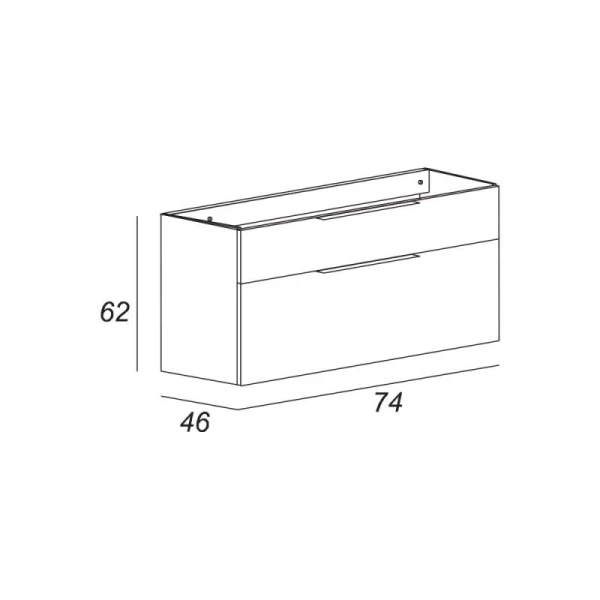Тумба под раковину подвесная Cezares Urban 74 см spatolato bianco 55159 (детальная фотография), в наличии