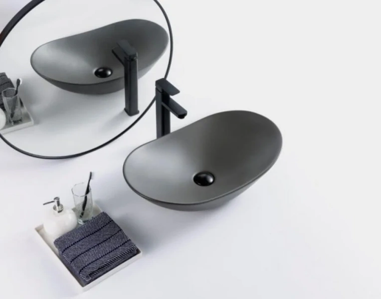 Раковина BelBagno 60 см накладная, серая матовая BB1404-H311 (детальная фотография)