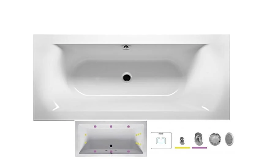 Ванна гидромассажная Riho Lima 180 x 80 см, FLOW BB4600500000000_FLOW (детальная фотография)
