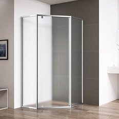 Душевой уголок Cezares Eco 90x90 см стекло рифленое профиль хром