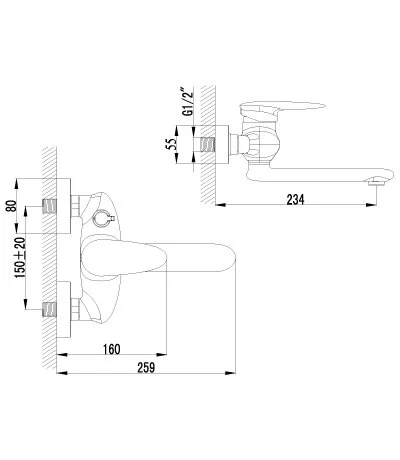 Смеситель для ванны Lemark Status LM4414C (детальная фотография), для ванны