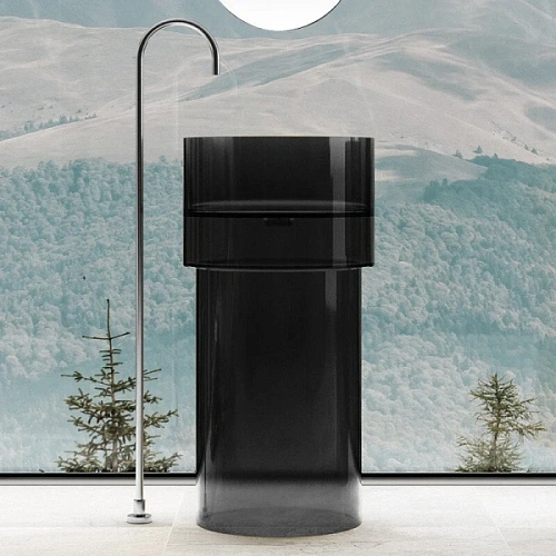 Раковина напольная Abber Kristall 45 см черная - фото 4