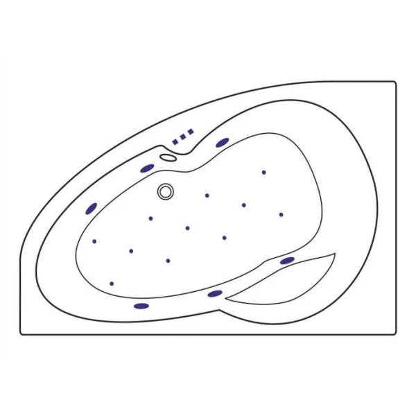 Ванна гидромассажная Excellent Newa Relax 160 x 95 см, левая, белый/бронза, WAEX.NEL16.RELAX.BR (детальная фотография), современныe, hi-tech