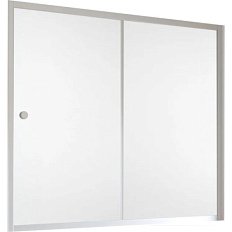 Душевая шторка на ванную профиль матовый хром стекло сатин Vegas-glass