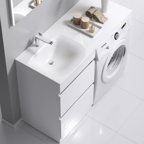 Тумба под раковину напольная Aqwella Forma 115 см белая FOR01052 (детальная фотография), современная, hi-tech