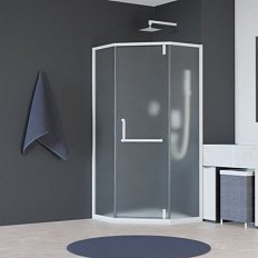 Душевой уголок RGW Hotel HO-084W 100х100 см профиль белый стекло матовое