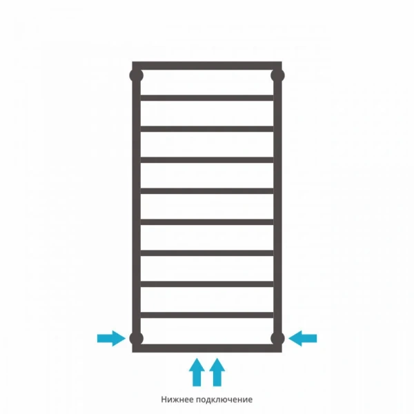 Полотенцесушитель водяной Сунержа Канцлер 50х100 см золотой шелк 32-0254-1050 (детальная фотография), лесенка, вертикальные