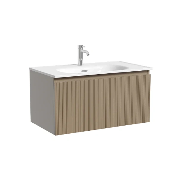 Тумба под раковину подвесная Sancos Code 80 см серо-бежевая CD80GB (детальная фотография)