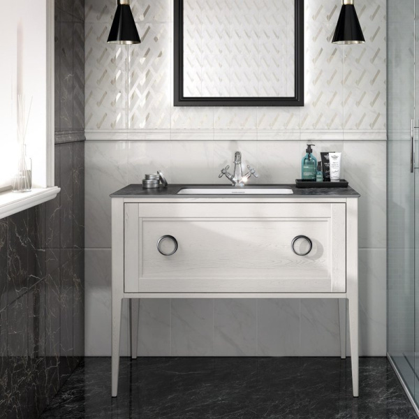 Тумба под раковину напольная Kerama Marazzi Plaza Classic 100 см белая матовая PL.CN.100.1\WHT.M (детальная фотография), в наличии