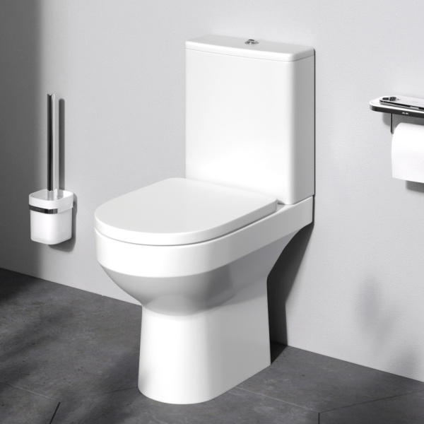 Унитаз компакт Am.Pm Spirit 2.0 безободковый C708600WH (детальная фотография), напольные