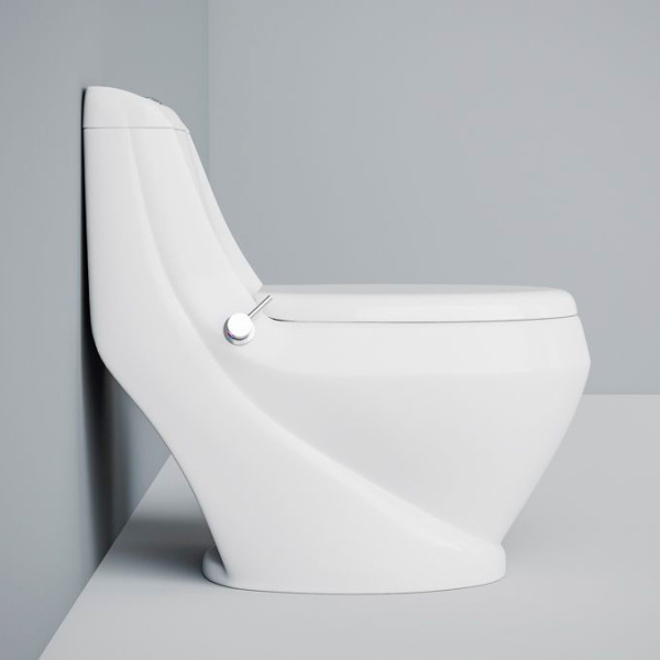 Унитаз моноблок Laguraty с биде 2160AС (детальная фотография), современные, hi-tech, круглые