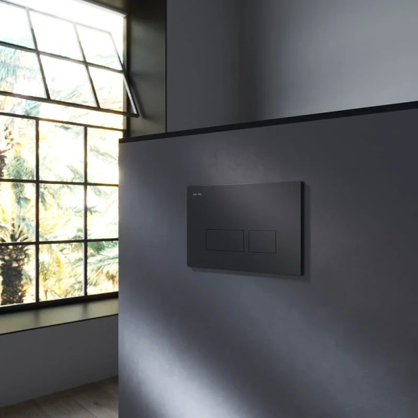 Клавиша смыва Am.Pm Pro S пневматическая черная матовая I047038 (детальная фотография), черные