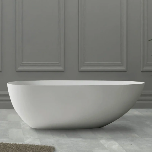 Ванна из искусственного камня Abber Stein 160x75 см белая матовая AS9611-1.6 (детальная фотография)