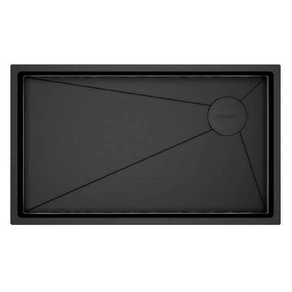 Мойка для кухни Paulmark Next-Skew 74 см вороненая сталь PM887444-GM (детальная фотография)