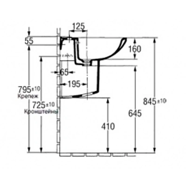Полупьедестал для раковины Jacob Delafon Odeon белый 19085-00 (детальная фотография), нет в наличии