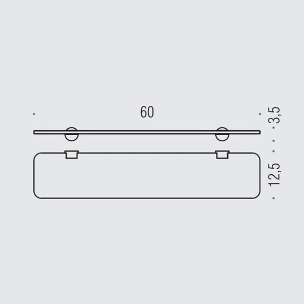 Полочка для ванной Colombo Plus стеклянная W4916 (детальная фотография)