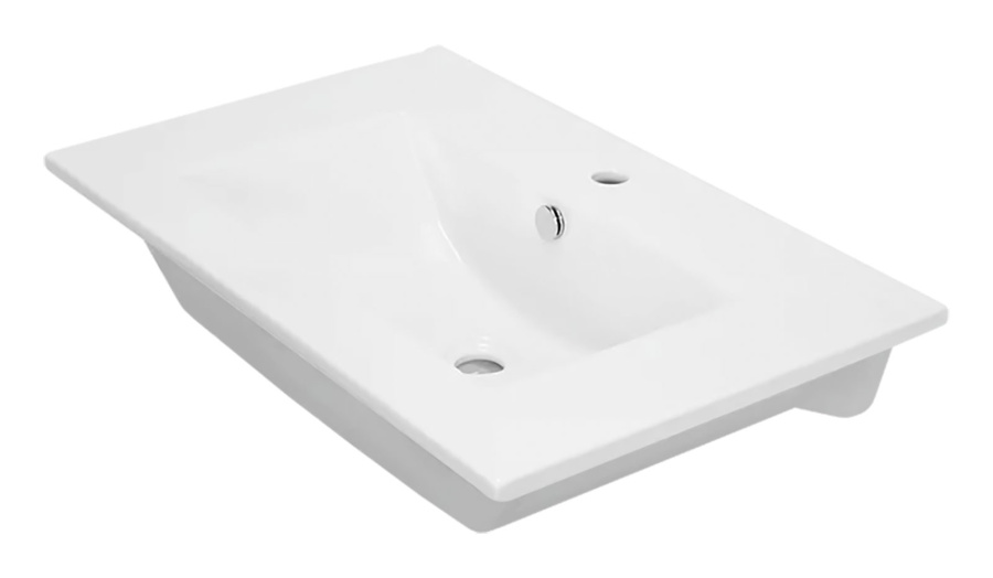 Раковина мебельная Misty Quadro 75 см белая QDR75SLWB01 (детальная фотография)