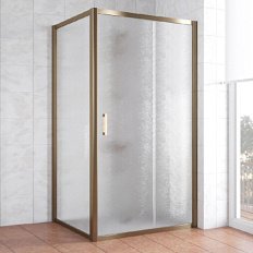 Душевой уголок профиль бронза стекло шиншилла Vegas-glass
