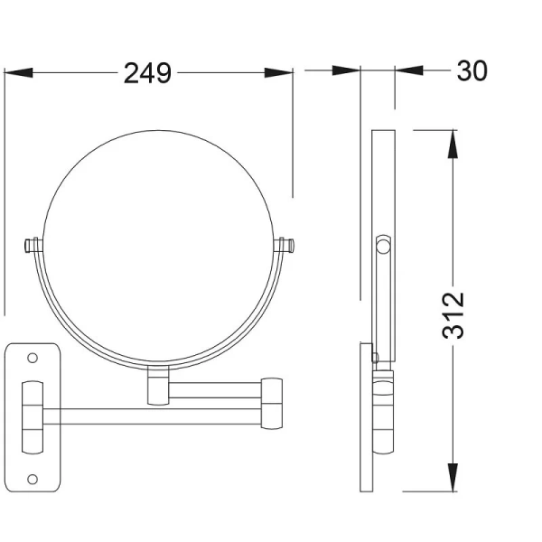 Зеркало Timo Saona 25 см хром 13076/00 (детальная фотография), в наличии