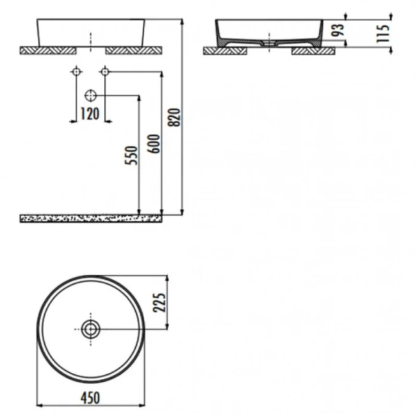 Раковина Creavit Loop 45 см белая LP145-00CB00E-0000 (детальная фотография), современные, hi-tech