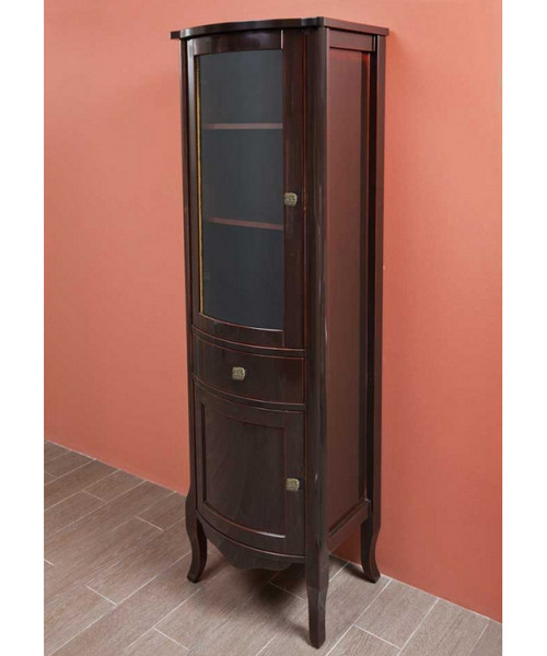 Шкаф, петли слева, цвет тёмное дерево глянец, фурнитура бронза, La Beaute Joanna CJO.Sx.MOK.BR (детальная фотография)