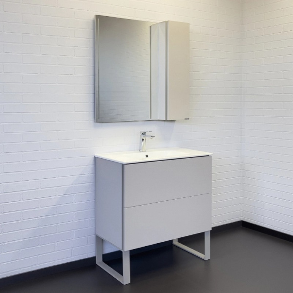 Тумба с раковиной Comforty Бильбао 80Н 80 см серый шёлк 00-00017176CF (детальная фотография), в наличии