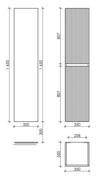 Шкаф-пенал подвесной Sancos Snob R PSNR35 см универсальный (детальная фотография), в наличии